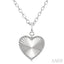 Silver Heart Fluted Medallion Diamond Pendant