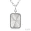 Silver Rectangular Fluted Medallion Diamond Pendant