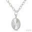 Silver Circle Fluted Medallion Diamond Pendant