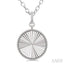 Silver Circle Fluted Medallion Diamond Pendant