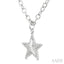 Silver Star Fluted Medallion Diamond Pendant