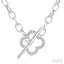 Silver Clover Toggle Diamond Fashion Necklace