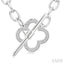 Silver Clover Toggle Diamond Fashion Necklace