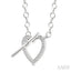 Silver Heart Toggle Diamond Fashion Necklace