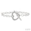 Silver Heart Toggle Diamond Fashion Bracelet