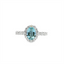 Aquamarine & Diamond Halo Ring