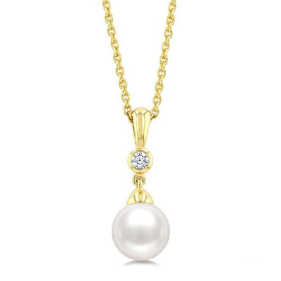 Pearl & Diamond Drop Pendant