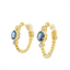 Ceylon Sapphire & Diamond Huggie Hoop Earrings
