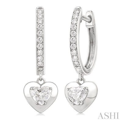 Heart Shape Diamond Huggie Fashion Earrings