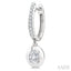 Oval Shape Diamond Huggie Fashion Earrings