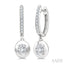 Oval Shape Diamond Huggie Fashion Earrings