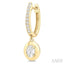 Oval Shape Diamond Huggie Fashion Earrings
