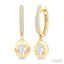 Oval Shape Diamond Huggie Fashion Earrings
