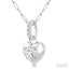 Heart Shape Paperclip Diamond Fashion Pendant