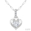 Heart Shape Paperclip Diamond Fashion Pendant