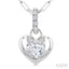 Heart Shape Paperclip Diamond Fashion Pendant
