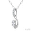 Oval Shape Paperclip Diamond Fashion Pendant