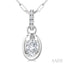Oval Shape Paperclip Diamond Fashion Pendant