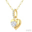 Heart Shape Paperclip Diamond Fashion Pendant