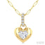Heart Shape Paperclip Diamond Fashion Pendant