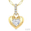 Heart Shape Paperclip Diamond Fashion Pendant