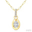 Oval Shape Paperclip Diamond Fashion Pendant