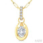 Oval Shape Paperclip Diamond Fashion Pendant