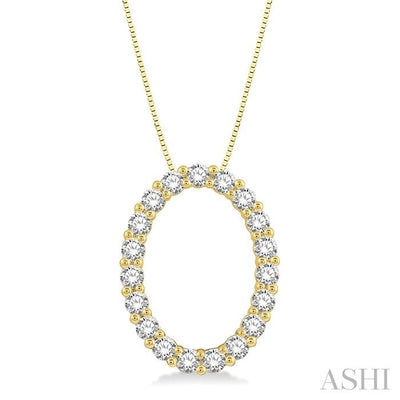 Oval Shape Diamond Pendant