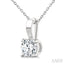 Round Shape Diamond Solitaire Pendant