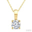 Round Shape Diamond Solitaire Pendant