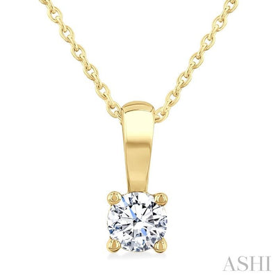 Round Shape Diamond Solitaire Pendant