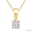 Round Shape Diamond Solitaire Pendant