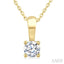 Round Shape Diamond Solitaire Pendant