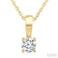 Round Shape Diamond Solitaire Pendant