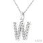 Classic 'W' Initial Diamond Pendant