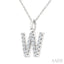 Classic 'W' Initial Diamond Pendant