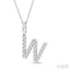 Classic 'W' Initial Diamond Pendant