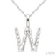 Classic 'W' Initial Diamond Pendant