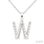Classic 'W' Initial Diamond Pendant