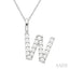 Classic 'W' Initial Diamond Pendant