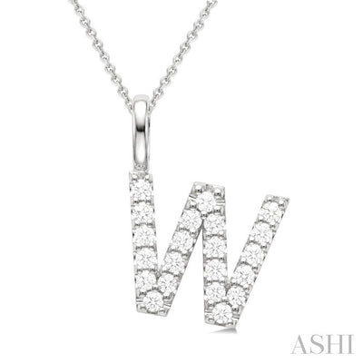 Classic 'W' Initial Diamond Pendant