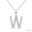 Classic 'W' Initial Diamond Pendant