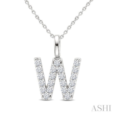 Classic 'W' Initial Diamond Pendant