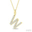 Classic 'W' Initial Diamond Pendant