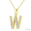 Classic 'W' Initial Diamond Pendant