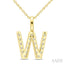 Classic 'W' Initial Diamond Pendant
