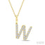 Classic 'W' Initial Diamond Pendant
