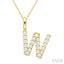 Classic 'W' Initial Diamond Pendant