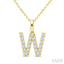 Classic 'W' Initial Diamond Pendant