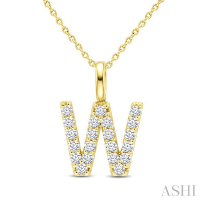 Classic 'W' Initial Diamond Pendant